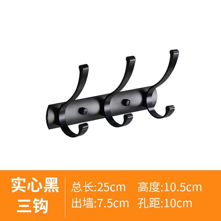 Sólido negro 3 ganchos