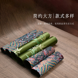 Tea Mat Double-sided Tea Set Absorbent Chinese Style Tea Towel Waterproof Tea Table Tea Mat Table Mat Heat Insulation Dry Bubble Mat Fabric Coaster