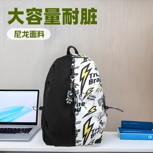 Backpack New Large Capacity Dirt-resistant Student Backpack Fashionable Graffiti Schoolbag High-end All-match Student Backpack
