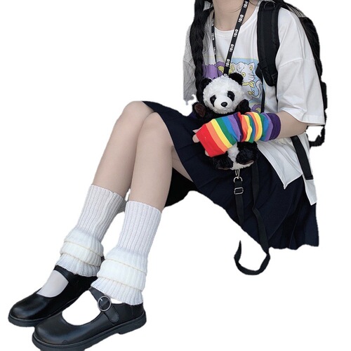 Japanese lolita sweet soft girl fur ball pile socks lolita knee socks set jk calf socks mid-tube autumn and winter