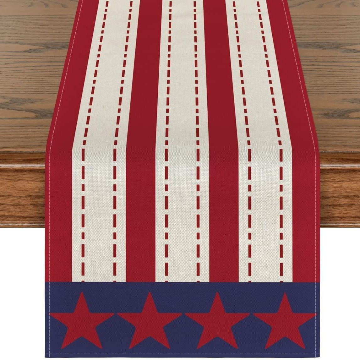 Transfronterizo 2024 Amazon nuevo día independiente pentáculo lino tabla bandera tabla de comedor tabla de té tabla de bandera