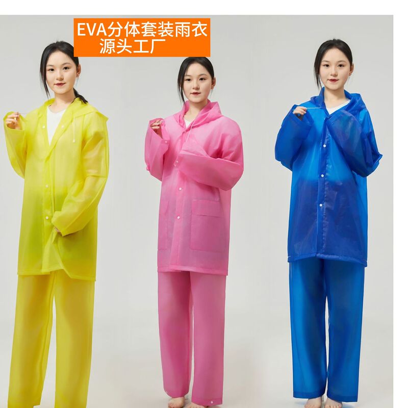 Non-disposable split raincoat rain pants full body men's and women's playground translucent drifting poncho wholesale