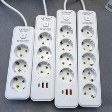 跨境供应源头工厂欧标排插座智能快充电usb+type-c转换器接线板