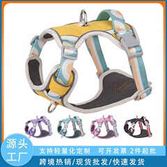 跨境宠物胸背带背心式透气反光条防水牛津布可调节牵引绳胸背套装
