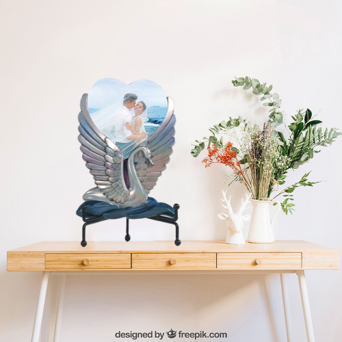 Proud diy glue mold swan love photo frame silicone mold retro European relief photo frame cross-border