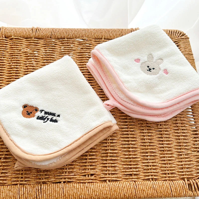 Serviettes de visage pour bébé en polaire corail douce brodées_voghion.com