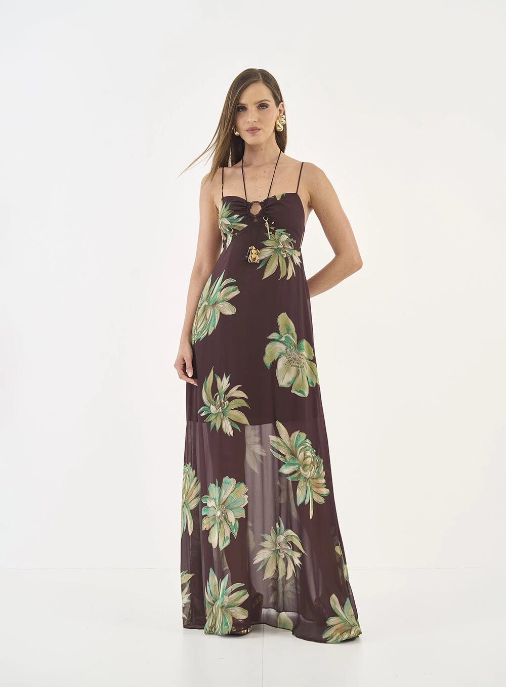 New Sexy Floral Print High-Waisted Maxi Dress Style Suspender Dress For Women Vacation Wear_ecoleips.com