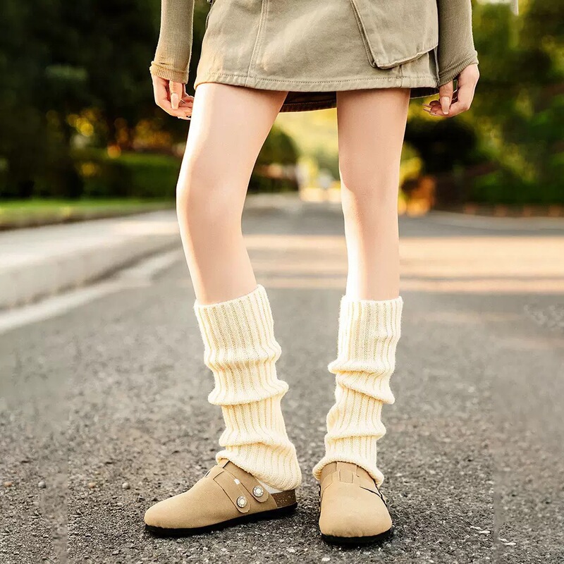 Cross-Border Korean Style Knitted Jk Socks for Women, Long Tube Calf Socks, Autumn and Winter Warm Slouch Socks, Lolita Knee Pads Socks