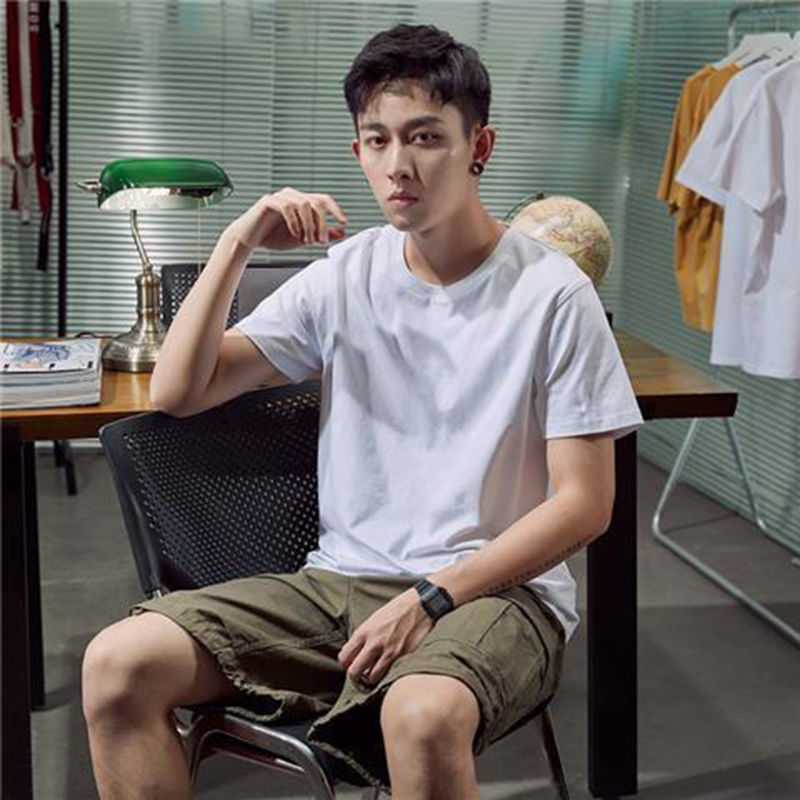Trend solid color fashionable sports base body-friendly T-shirt