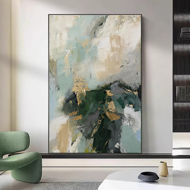 Light Luxury Gold-plated Abstract Art Hanging Painting High-end Entrance Hallway Decorative Painting High-end Hotel Corridor Away Murals