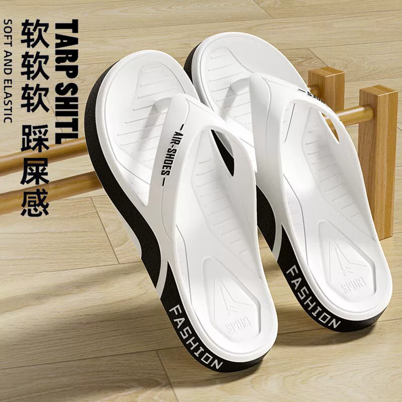Мужские тапочки, летние тапочки, летняя нескользящая пляжная обувь на мягкой подошве, шлепанцы, повседневные спортивные шлепанцы из ПВХ.