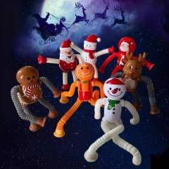 クロスボーダー新品クリスマス伸縮プルチューブ減圧玩具プルチューブサンタクロース珍しいクリエイティブ吸盤玩具
