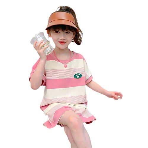 Women's Summer Outfit Set 2025 Korean Version Fashion Children's Summer Dress for Girls Stylish Two-Piece Set