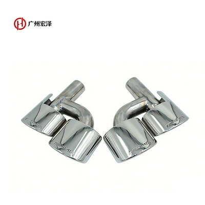 Mercedes-Benz Stainless Steel Amg Oval Muffler with Four Exhaust Tips C63 E-Class S-Class Old Model Amg Exhaust Tips Direct from the Manufacturer (Car muffler) - mirror-silver-pair