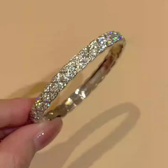 超闪镶钻纹路花边卡扣手镯欧美时尚百搭手环精致轻奢高级感手饰女