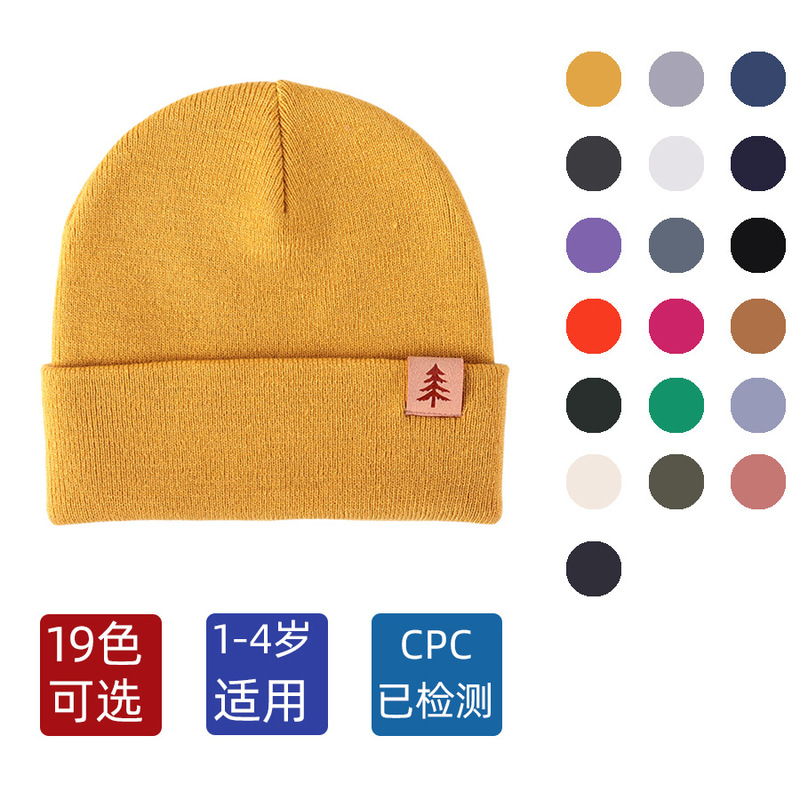 2024 Langzhen Knitted Hat Winter Unisex Baby Pullover Hat Solid Color Warm Circular Knitted Hat Round Top Infant