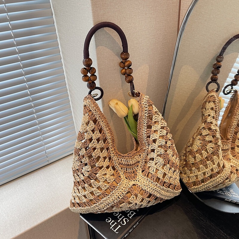 Super Popular Instagram-Style Lazy Woven Straw Bag for Women, Large Capacity Bohemian Style Beach Bag for Seaside Vacation Super Popular Instagram-Style Lazy Woven Straw Bag for Women, Large Capacity Bohemian Style Beach Bag for Seaside Vacation