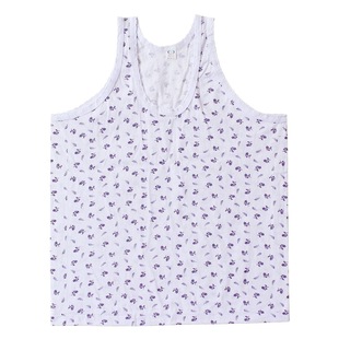 Summer Thin Middle-aged and Elderly Women's Cotton Vest Extra Large Size Mother Printed Cotton Sling Flower Vest