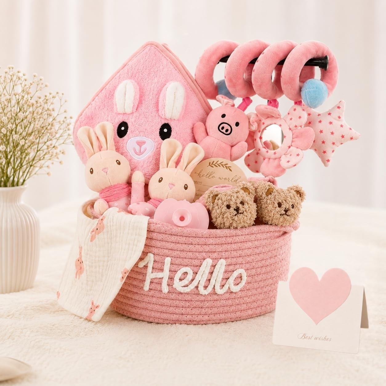 Woven fuchsia set, 11 pieces