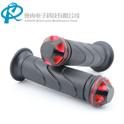 Motorcycle Handle Cover Rubber Aluminum Alloy Handlebar - red