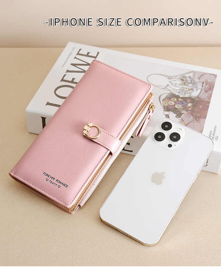Women's Solid Color Pu Leather Hidden Buckle Wallets display picture 4