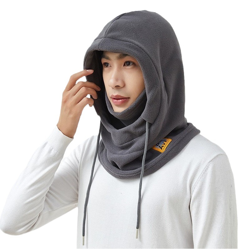 Winter outdoor riding Hood hat ski windproof cold-proof warm fleece-lined thick neck protection polar fleece mask