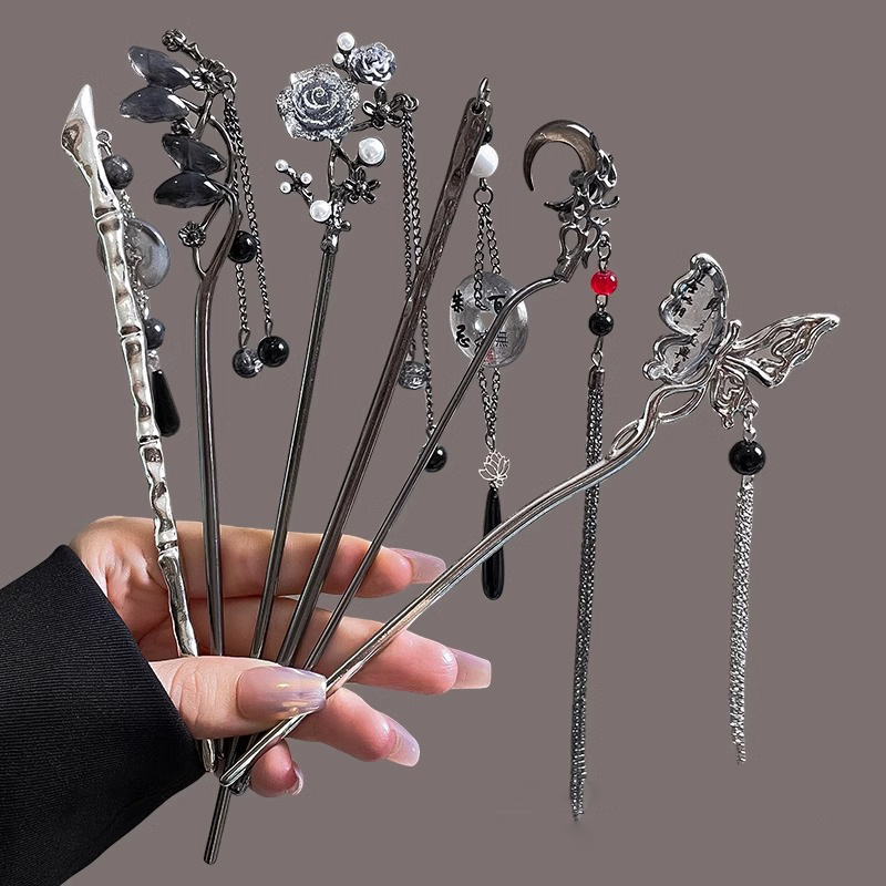 2025 nuevo estilo chino antiguo pinzas de pelo oscuro pinzas de pelo nuevos artefactos de estilo chino pinzas de pelo