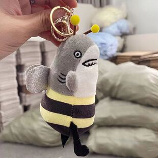 网红毛绒玩具Shark and Bee鲨鱼和蜜蜂公仔鲨bee玩偶钥匙扣-阿里巴巴