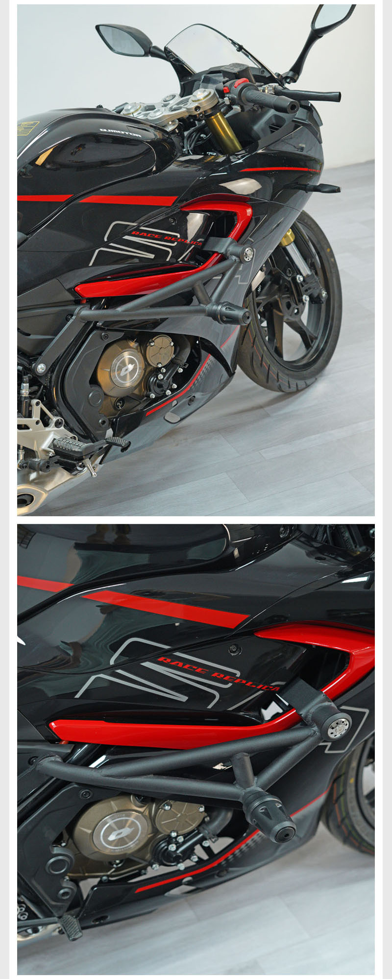 Applicable to Qianjiang QJ race 150 bumper reinforced anti-Fall head QJMOTOR race 150 bumper modification accessories