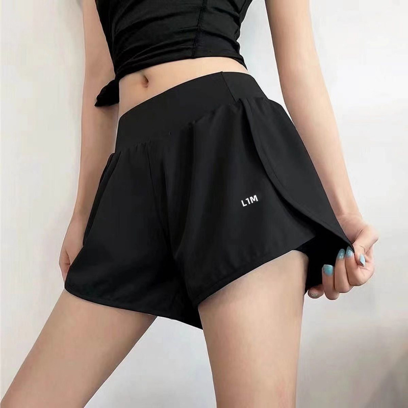 女性用水泳パンツ、偽ツーピース露出防止ラフティング、ハイエンド、速乾性、二層水着、ボクサー、通気性のある女の子用ランニングショーツ|undefined