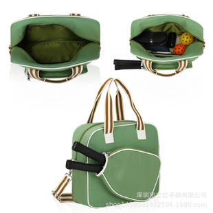 Iso Factory Customized High-Quality Leather Racket Storage Bag Foldable Sports Shoulder Bag Multi-Functional Pickleball Racket Bag
