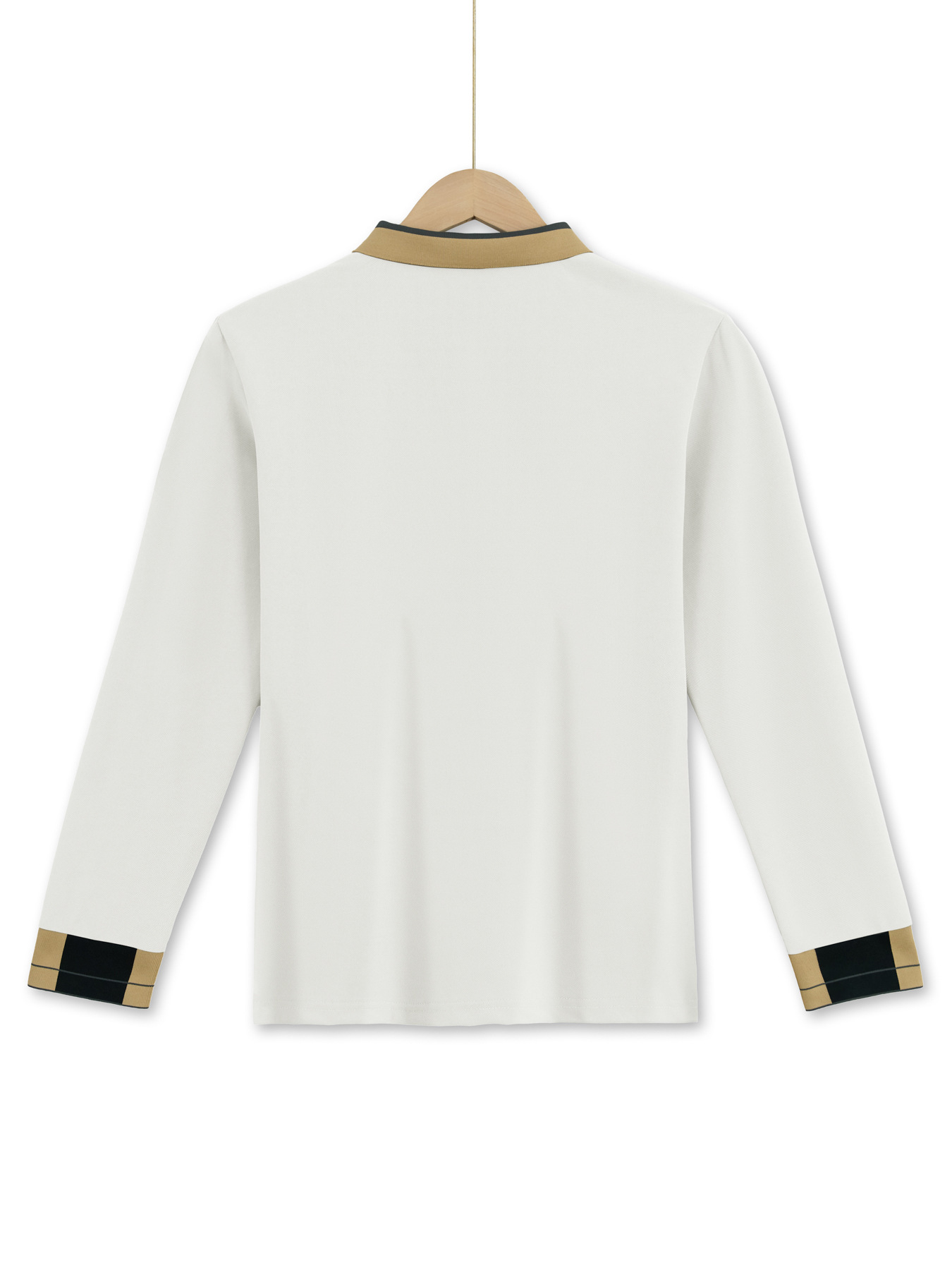 Cross-Border European And American Long Sleeve Turn-Down Collar Men's T-Shirt Waffle Solid Color Button Casual_voghion.com