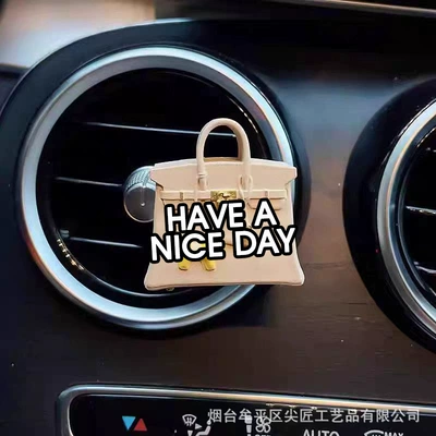 shoes, car air vent decoration, Car Perfume Aromatherapy - flesh-colored-pony-bag