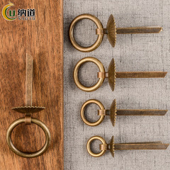 Wholesale Chinese Medicine Cabinet Ring Tea Can Pull Ring Hardware Wardrobe Door Handle Antique Furniture Drawer Brass Handle