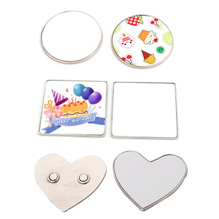 Cross Border Amazon Factory Supply Thermal Transfer Coating Blank Metal Refrigerator Stickers Thermal Sublimation Round Refrigerator Stickers