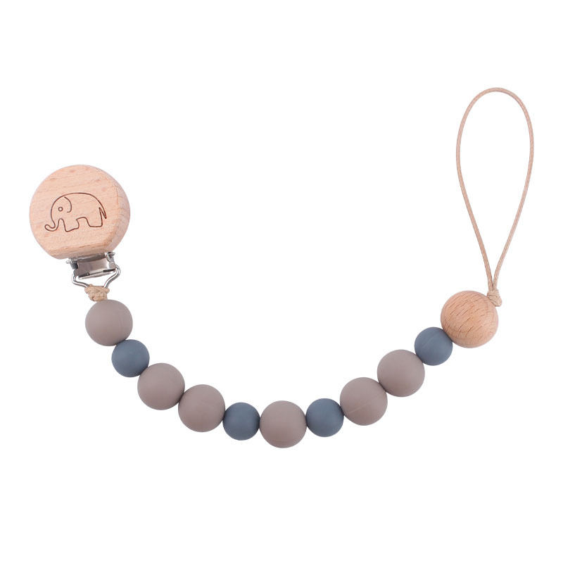 Bebé de dibujos animados animal clip de haya calmante bebé animal mordedor pulsera mordedura pegamento pezón anti-caída traje de cadena