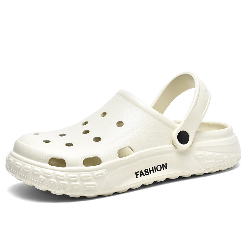 Color sólido Baotou Hole zapatos para hombres verano nuevo tipo de zapatillas de playa soleas gruesas antideslizantes sandalias para hombres