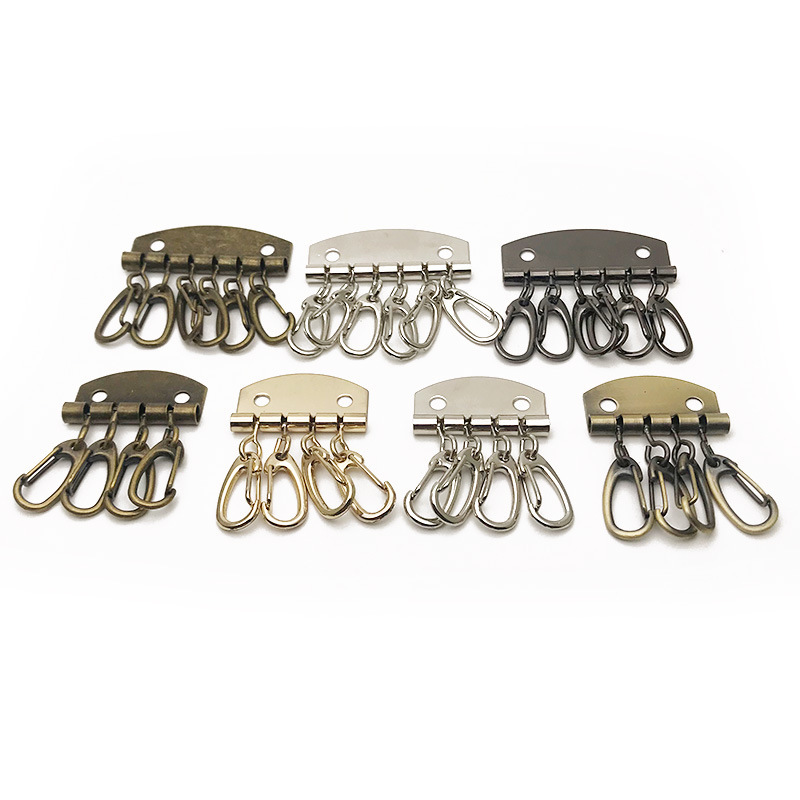 Factory Direct Supply Metal Key Row 4 Hangings 6 Hangings Horseshoe Buckles Electroplated Keychains Clothing Luggage Hardware Accessories Wholesale
