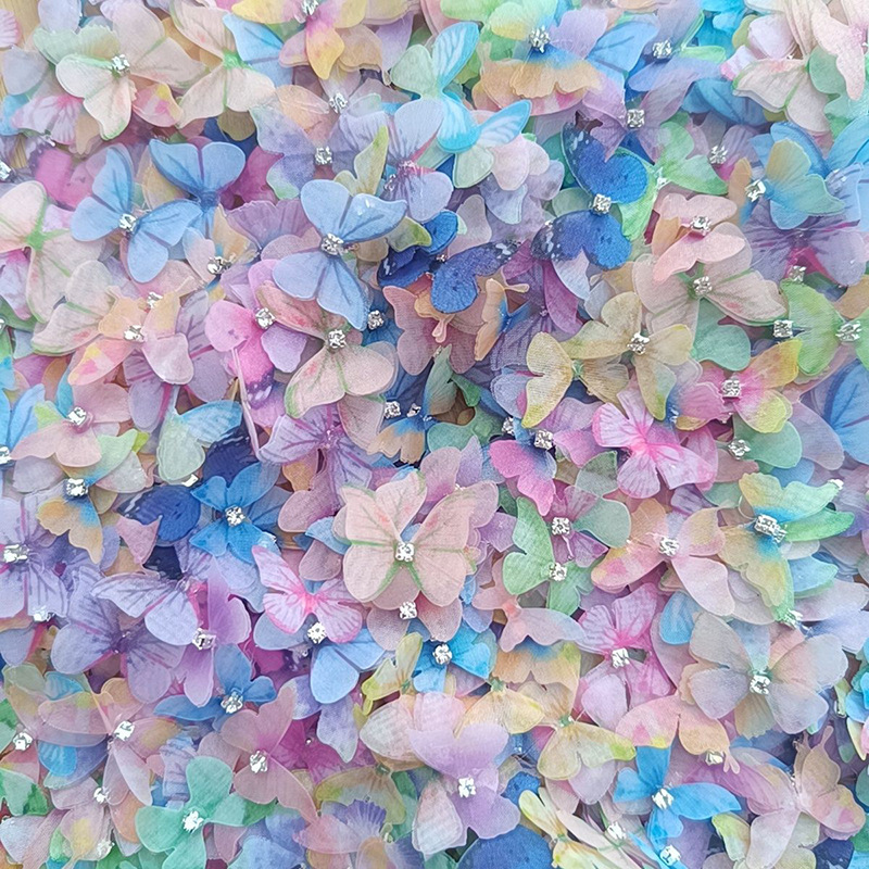 Multicoloured three dimensional shiffon hair accessory