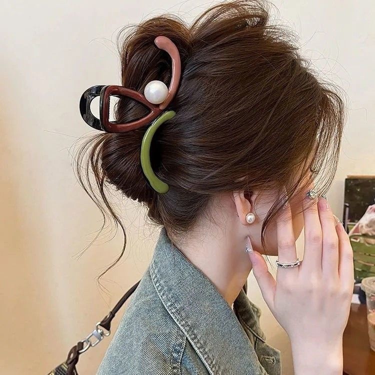 2026 nuevo clip de cabello ondulado clip de cabello de tiburón grande clip de cabello de mujer detrás de la cabeza de alta sensación clip de cabello accesorios para el cabello