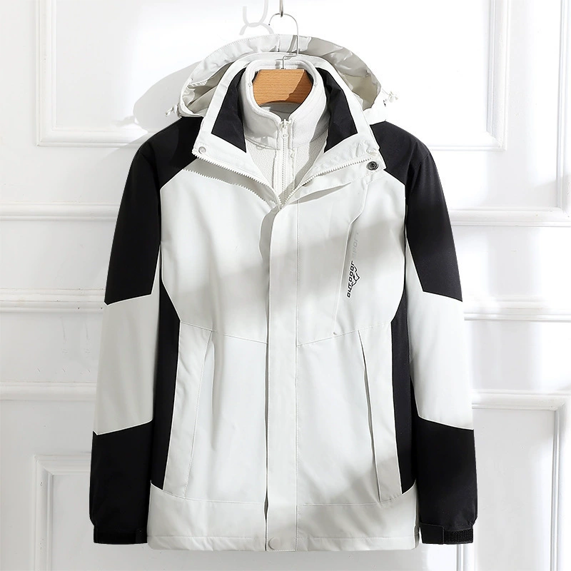 Новый взрывной спортивный открытый мужской костюм ветрозащитный теплая пара три в одном куртка с капюшоном