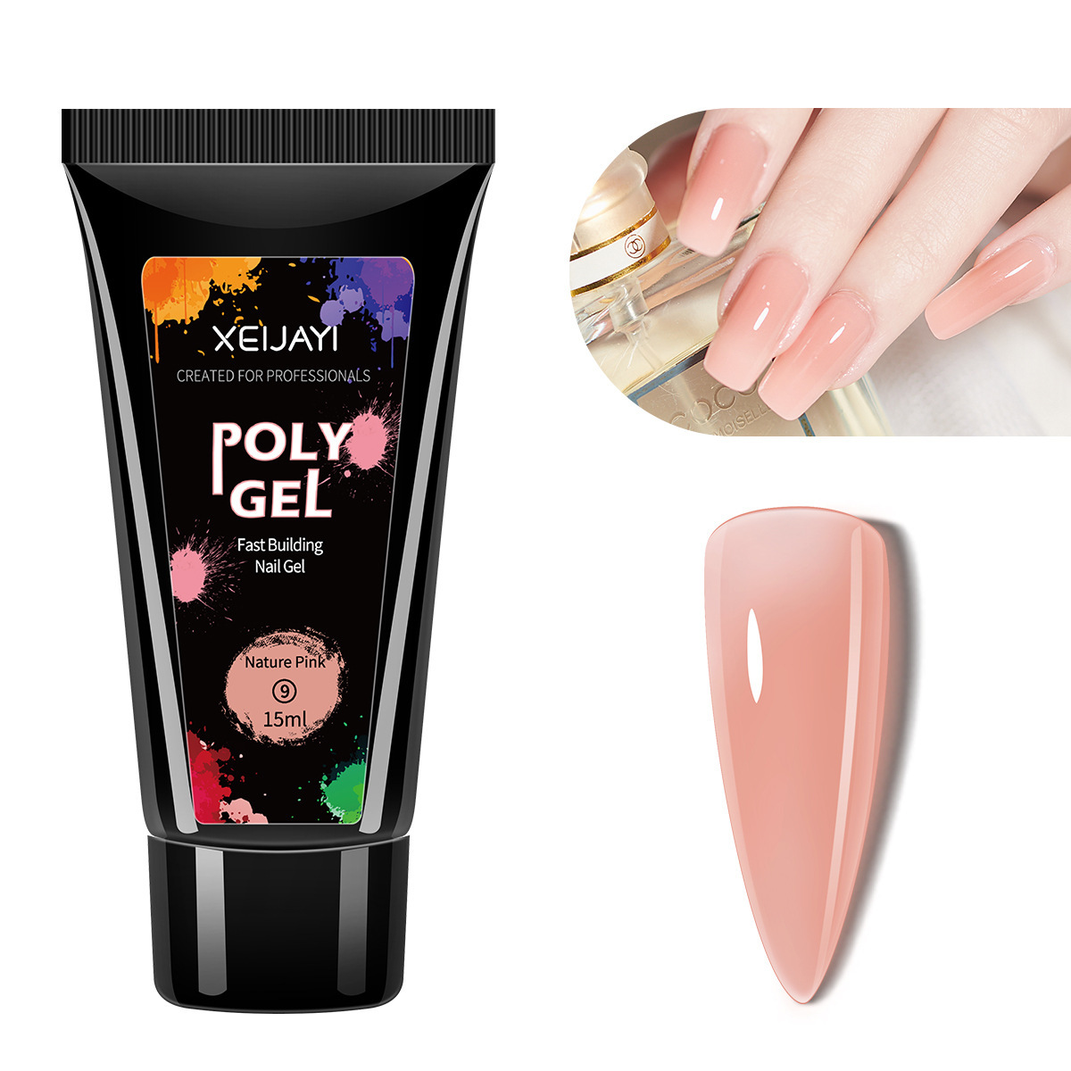 Extensión de cristal pegamento de fototerapia de uñas pegamento 15ml pegajoso diamante UV extensión rápida sin bandeja de papel fábrica al por mayor