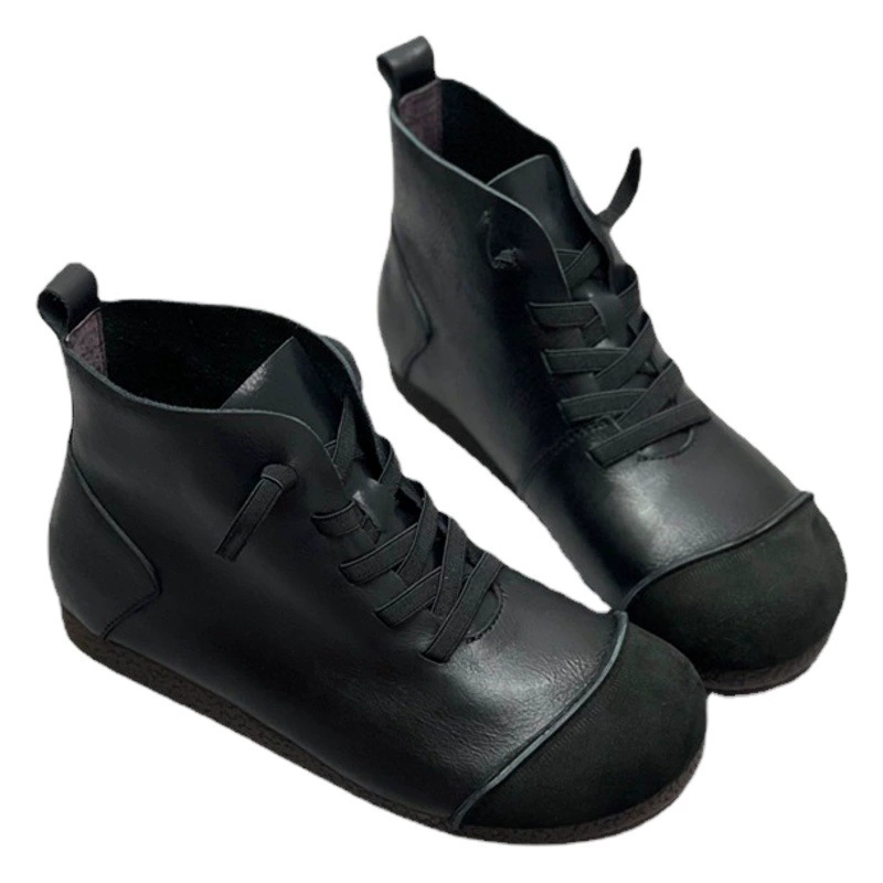 Новые осенне-зимние ботинки из натуральной кожи, винтажный стиль, мягкая кожа, мягкая подошва, флисовая подкладка, теплые кожаные ботинки-мартинсы