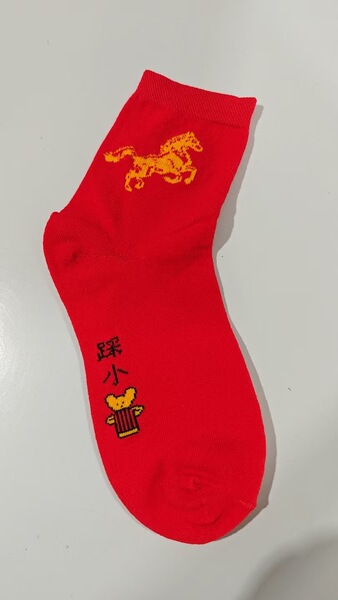 Year of the Horse Red Socks for Men and Women, New Year Socks for Couples, Zodiac Year Red Socks, Mid-Tube Autumn and Winter Red Socks, Cotton Socks with the Character "Fu"