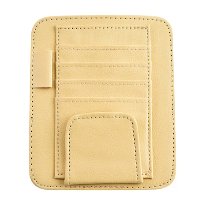 Document Receipt Storage Bag — Car Glasses Clip/Bill Clip - beige-lychee-pattern