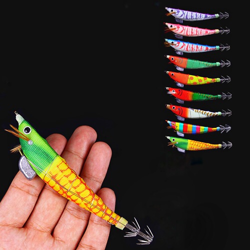 Wood Shrimp Squid Hook Explosive Hook Steel Wire Banana Shrimp Glow-in-the-Dark Submerged Three-Notch Shrimp Weight Lead Belt Sound Bead Lure