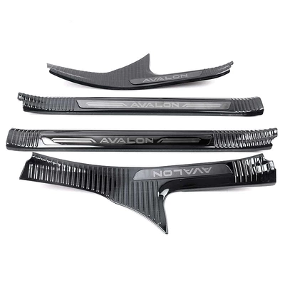 Suitable for 19 Toyota Avalon Dekorativ pedal başlıqları - special-for-gasoline-4-pieces-of-inner-door-sill-strips-stainless-steel-black-titanium-brushed-applicable-to-2019-asia-dragon