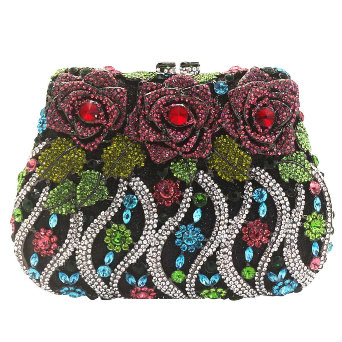 Cross-border nuevo hueco rosa con diamantes bolsas de cena de diamantes bolsas de moda de mano de mujer embrague de cristal