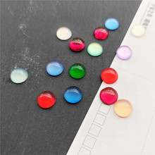 树脂仿猫眼光感圆形戒面diy手工材料配件装饰眼睛半球平底饰品