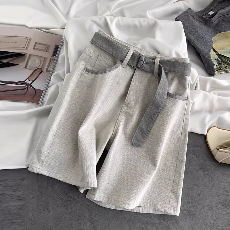 Light Gray Women's Five-Point Jeans 2026 Summer Thin High-Waisted Slimming Straight Casual Five-Point Pants Casual Pants Light Gray Women's Five-Point Jeans 2026 Summer Thin High-Waisted Slimming Straight Casual Five-Point Pants Casual Pants